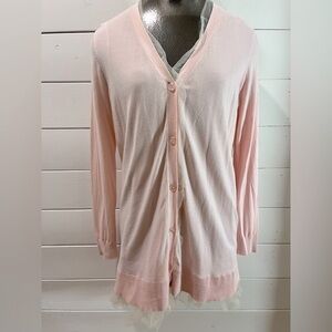TWINSET baby pink cardigan with tulle hem size M